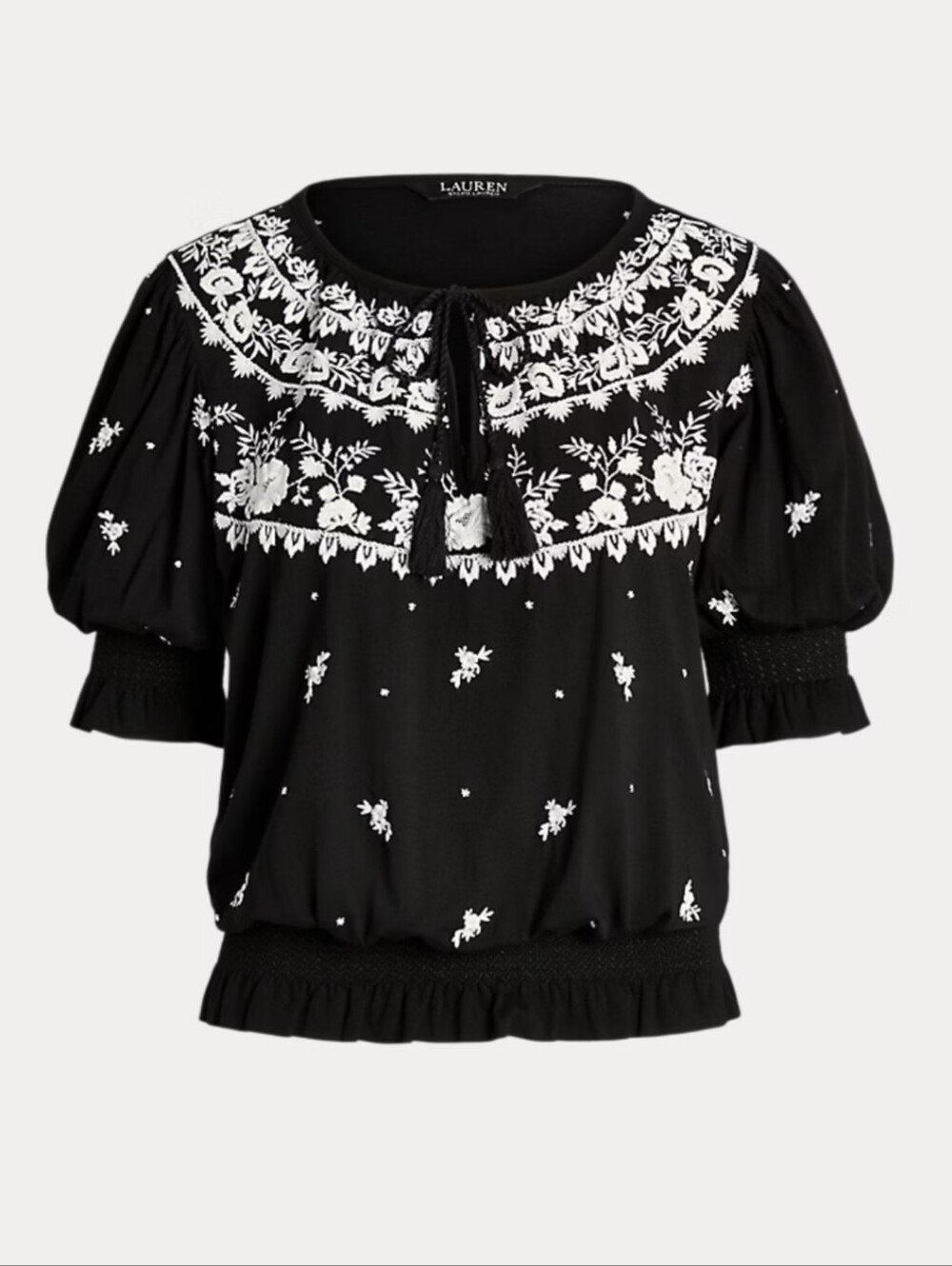 Lauren Ralph Lauren Embroidered Top L